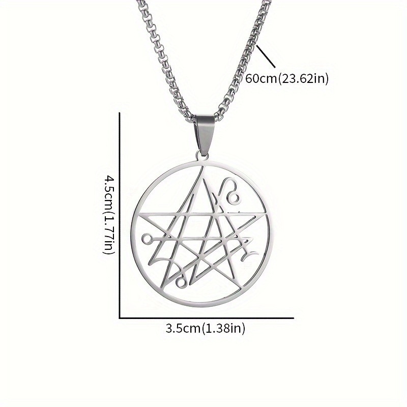Stainless Steel Necromancy Pendant Necklace - Demonic Baptism Gift